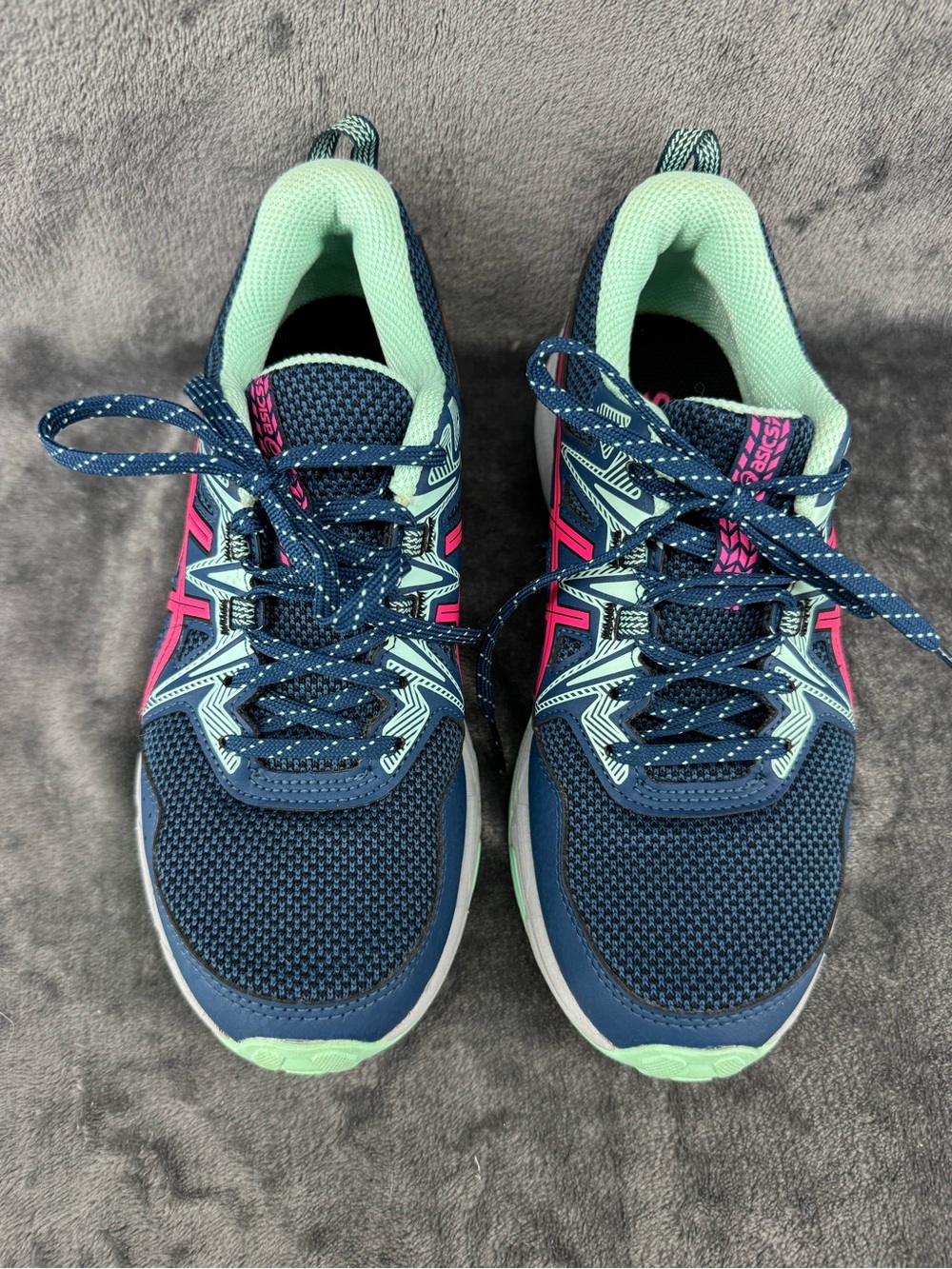 Asics Athletic Gel Venture 8 Running Tennis Shoes Mako Blue Pink Glow Size 6.5